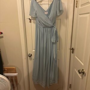 Revelry Light Blue (936) Harper Chiffon Faux Wrap Dress